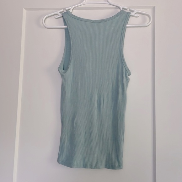 Sea foam blue ribbed tank keyhole with bow size S hashtag EUC very soft - Picture 7 of 13